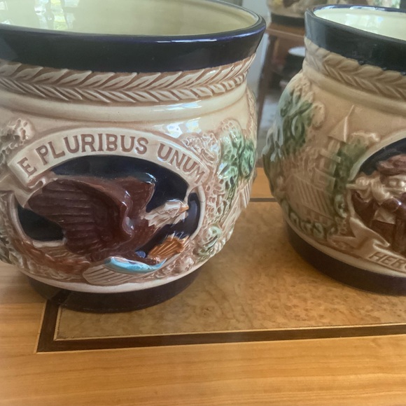 Vintage E pluribus unum flower pots - Picture 3 of 6